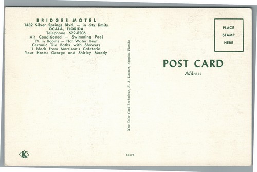 Brücken Motel Ocala Florida Chrom Postkarte Pool - Bild 2 von 2