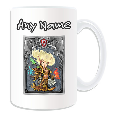 Personalisiertes Geschenk Blood Elf Magier Becher Geldbox Cup World Warcraft WOW Spiel Horde