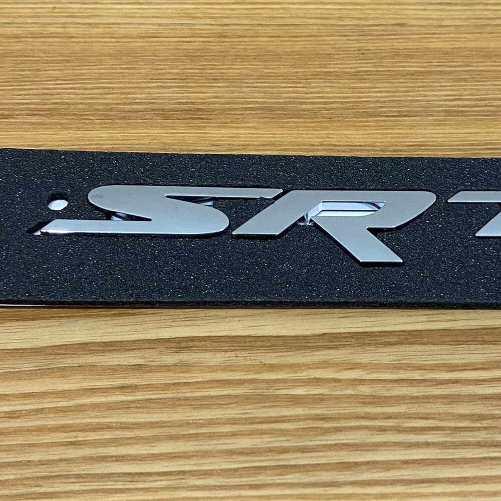 Set Of 1 Glossy Chrome Nameplate Emblem 3D SRT Rear Tailgate Sticker Decal