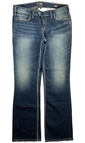 Silver Jeans Mid Rise Tuesday Thick Stitch Bootcut Stretch 14 x 32,5 Plus DEFEKT - Bild 6 von 7
