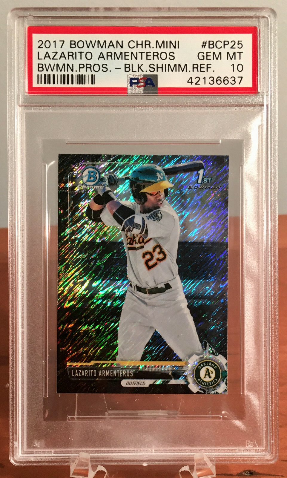 2017 Bowman Chrome LAZARITO ARMENTEROS Mini Black Shimmer Refractor /100 PSA 10