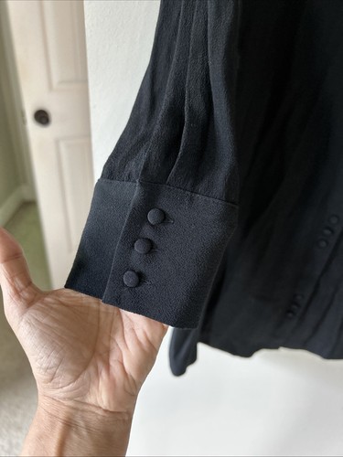 Madewell Women's Long Sleeve Button Front Novel Relaxed Fit Black Dress Size XS - Picture 10 of 12
