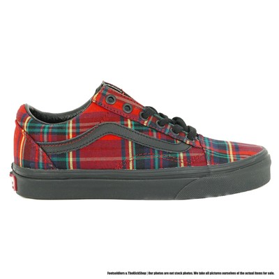black and red plaid vans