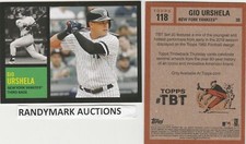 Gio Urshela NEW YORK YANKEES TOPPS 2019 THROWBACK 1962 FOOTBALL TBT 118 SP 1194