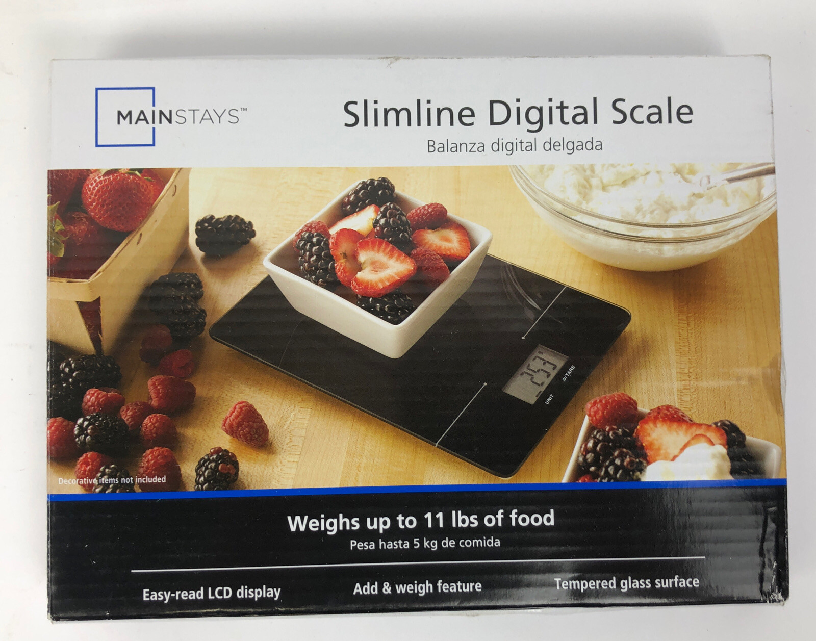 Mainstays Slimline Digital Food Kitchen Scale up 11 Lbs Black Ek9180wm Ek9470wm for sale online