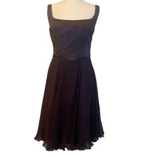 Ralph Lauren Collection Square Neck Bustier Corset Dress Sleeveless Silk Knee 8