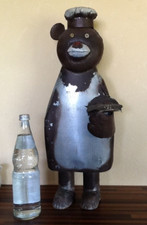 XXL  Koch Bär Metall  Figur Skulptur Deko-Skulptur Deko-Figur Koch-Figur 60 cm