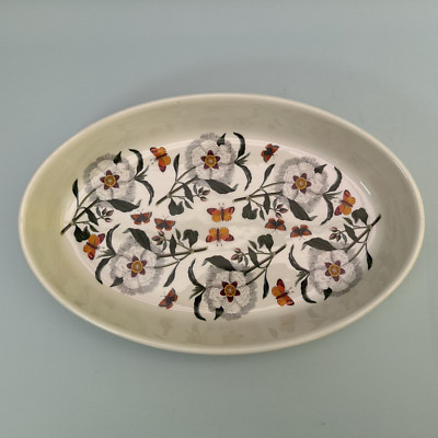 Portmeirion große ovale Bräter Tortenform Kaugummi Steinrose & Schmetterlinge