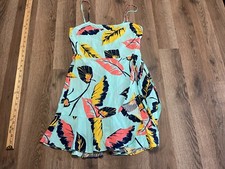 Express Dress, Women's Size XS, Blue Yellow Pink, Printed, Sleeveless, Mini