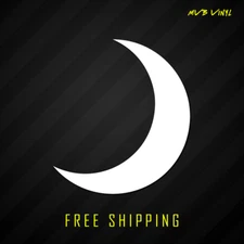 Crescent Moon Vinyl Decal Sticker | Half Moon Universe Space Night