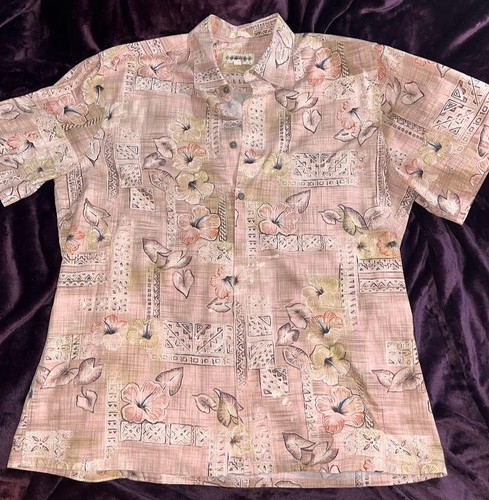 Campia Moda Hawaiian Men's Shirt L TROPICAL PINKISH Short Sleeve