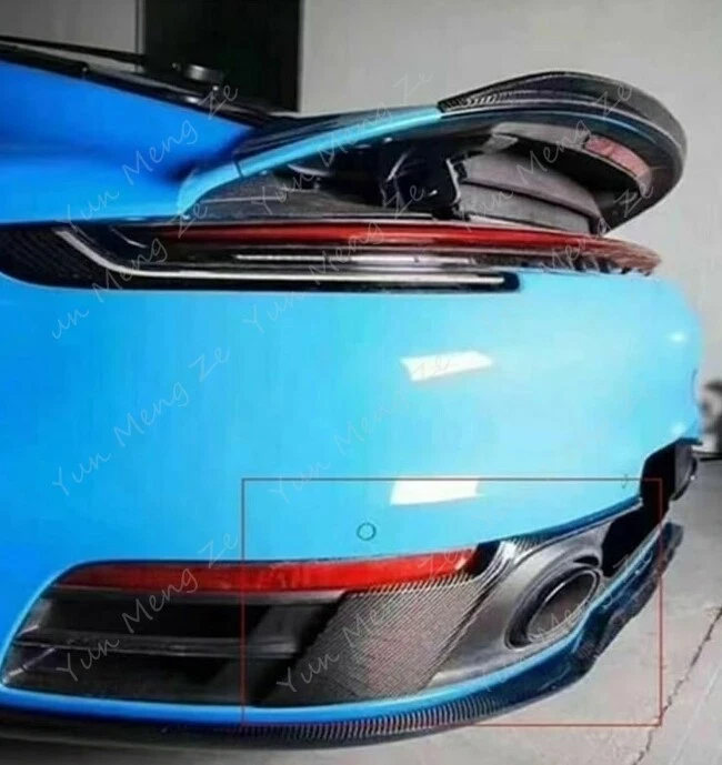 PARA 2018-2022 Porsche Carrera 992 911 fibra de carbono parachoques trasero envoltura angular 2 piezas Foto 4 de 4