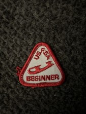 Vintage USFSA Beginner Figure Skating Triangular Embroidered Patch 2"x2"