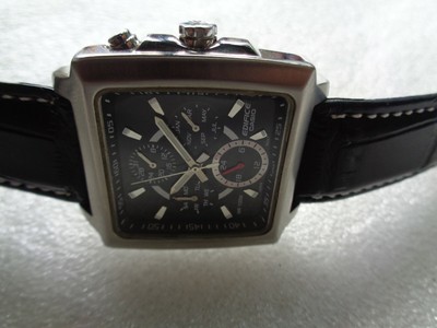 RETRO CASIO EDIFICE EF-324 SS SQUARE CASE MULTI FUNCTION MENS QUARTZ  WRISTWATCH | eBay