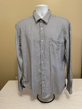 NWOT Hugo Boss Men's Long Sleeve Button Down Dress Shirt Black/White Size XL