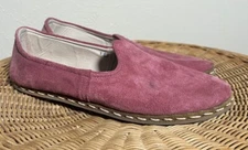 MINT! Authentic Handmade SABAH Slip On Pink Suede Loafers Womens 40 US 8.5-9