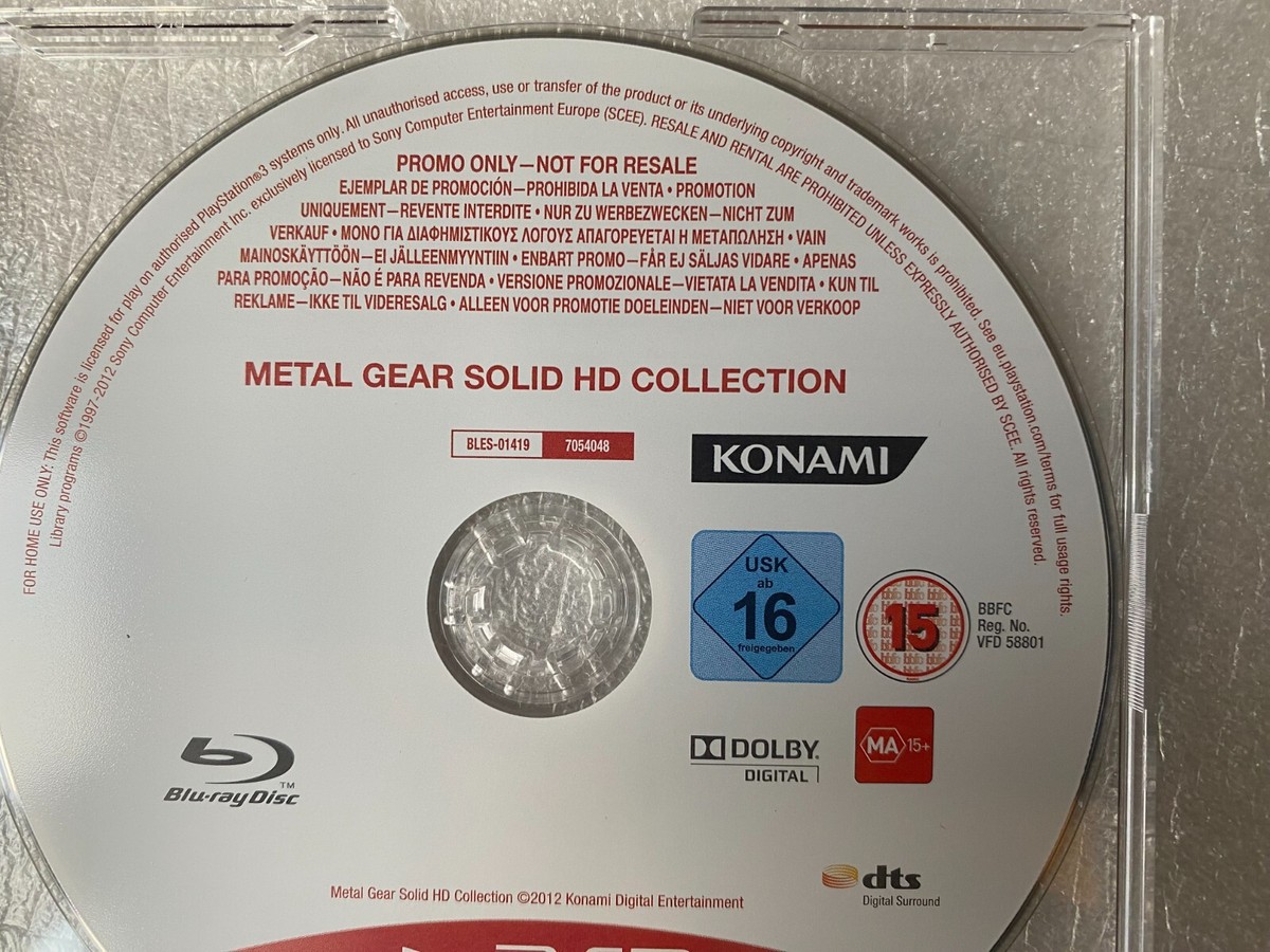Metal Gear Solid HD Collection – PS3 – PROMO Press – PAL – Konami
