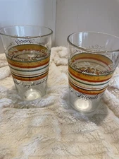 Vintage Libby Tumblers Glasses Set of 2 Friends Family Hugs 12 Oz Memories Love