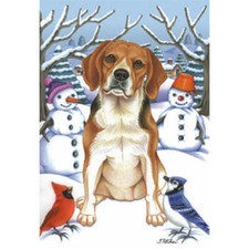 Beagle Winter Decorative Flag