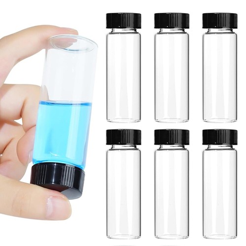 Fiala per campioni da laboratorio 30 ml, contenitori per campionamento liquidi, barattoli di conservazione in vetro trasparente, 100 pezzi - Foto 1 di 17