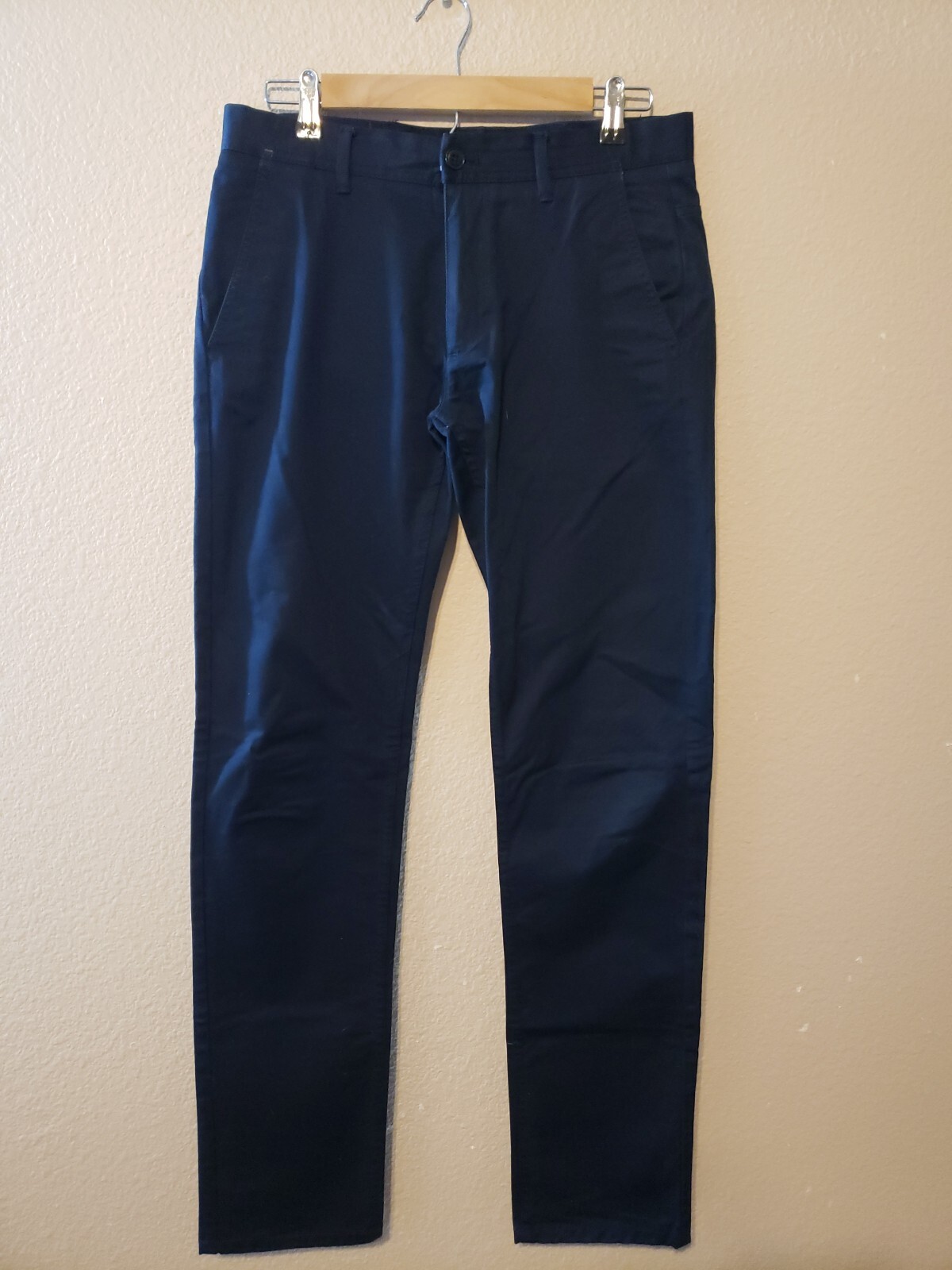 Zara Man Basic Flat Front Casual Pants Cotton str… - image 1