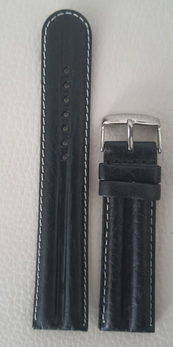 BRACELET DE MONTRE cuir 1970 NEUF vintage long 125/140mm