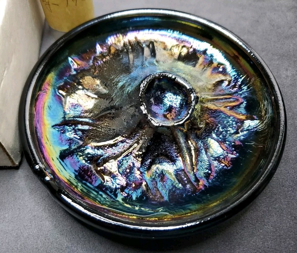 1980 Mt. St. Helens Volcanic Ash Glass Dish Ashtray Bullseye Glass Co