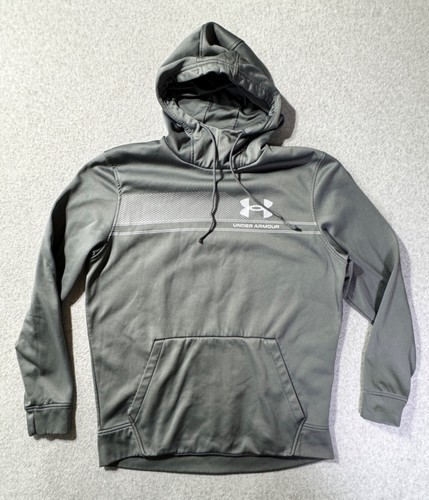 Under Armour Hoodie Herren M grau Logo Laufen Gym Sport Pullover Tasche