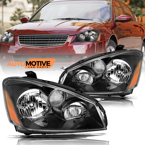 For 2005-2006 Nissan Altima Halogen Factory Headlights Black Headlamp Left+Right - 第 1/21 張圖片