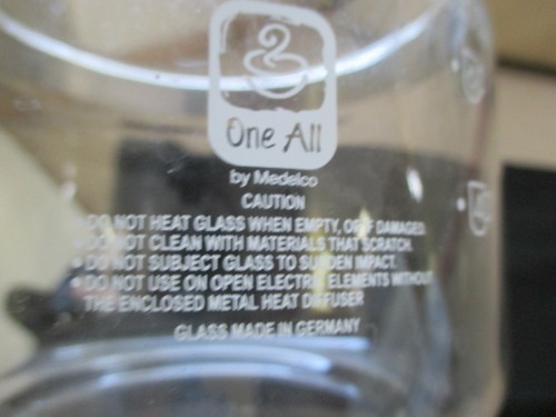 ONE ALL GLASS STOVETOP PERCOLATOR COFFEE POT MEDELCO UP TO 8 CUPS GERMAN GLASS - Bild 2 von 10