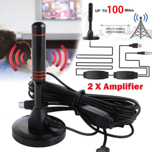 DVB-T2 FULL HD TV Antenne terrestrisch Aktiv DAB Zimmerantenne 30dbi + 5M Kabel - Bild 2 von 12