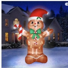 NEW 12  Gingerbread Man Musical LIGHTSHOW LIGHTED Christmas inflatable Airblown