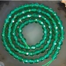 Natural 6mm Faceted Green Jade Gemstone Round Loose Beads 15'' Strand