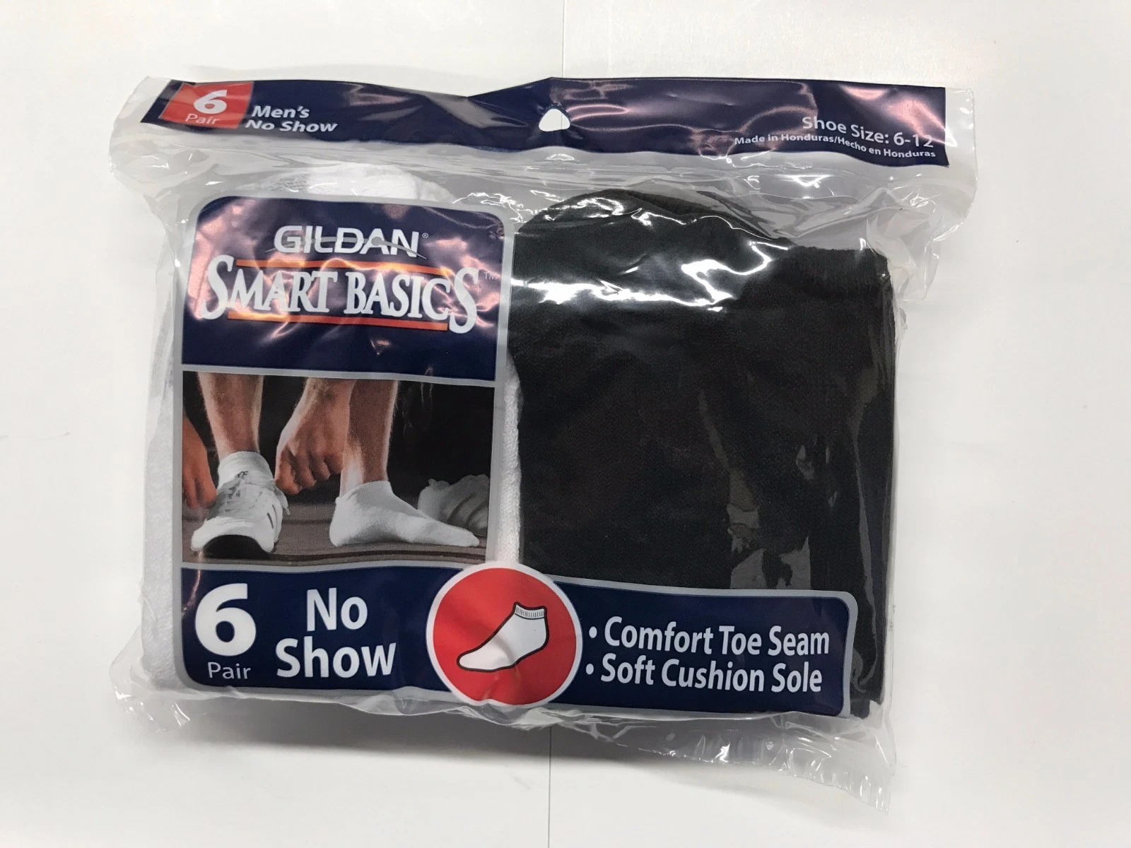 GILDAN SOCKS NO SHOW BY BOX 32 PACKAGES 192 PIECES