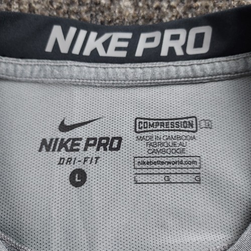 Nike Pro Dri Fit Womens Gray Long Sleeve Compression Shirt Size Large Activewear - Picture 6 of 10