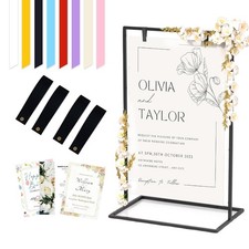 Wedding Sign Stand - Metal Sign Holder for Welcome Sign, Adjustable Height, W...