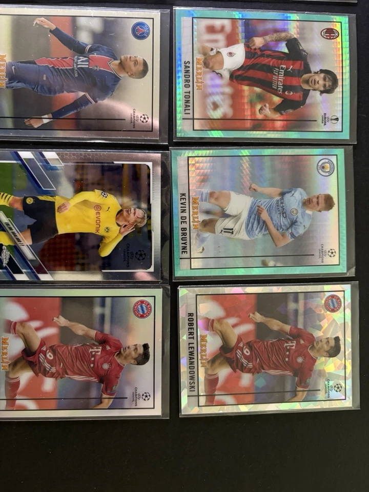 Lote de 18 cartas de Ronaldo Messi Mbappé, refractor, entrepiso, numeradas Foto 4 de 4