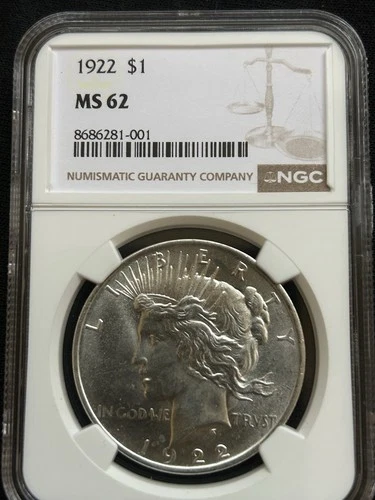 1922 Peace Dollar (ms62)