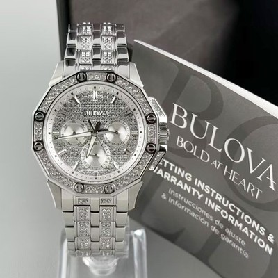 Bulova Octava Crystal 96C134 Silver Dial Chronograph Quartz Men's