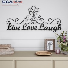 3D Metal Cutout Live Laugh Love Wall Sign Inspirational Home Decor Accent New