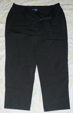 Men's Black Flat Front Straight Leg Solid Casual Pants Zip Button Closure