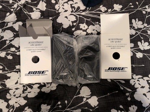 2 Bose Acoustimass Double Cube Speaker Black Brand New