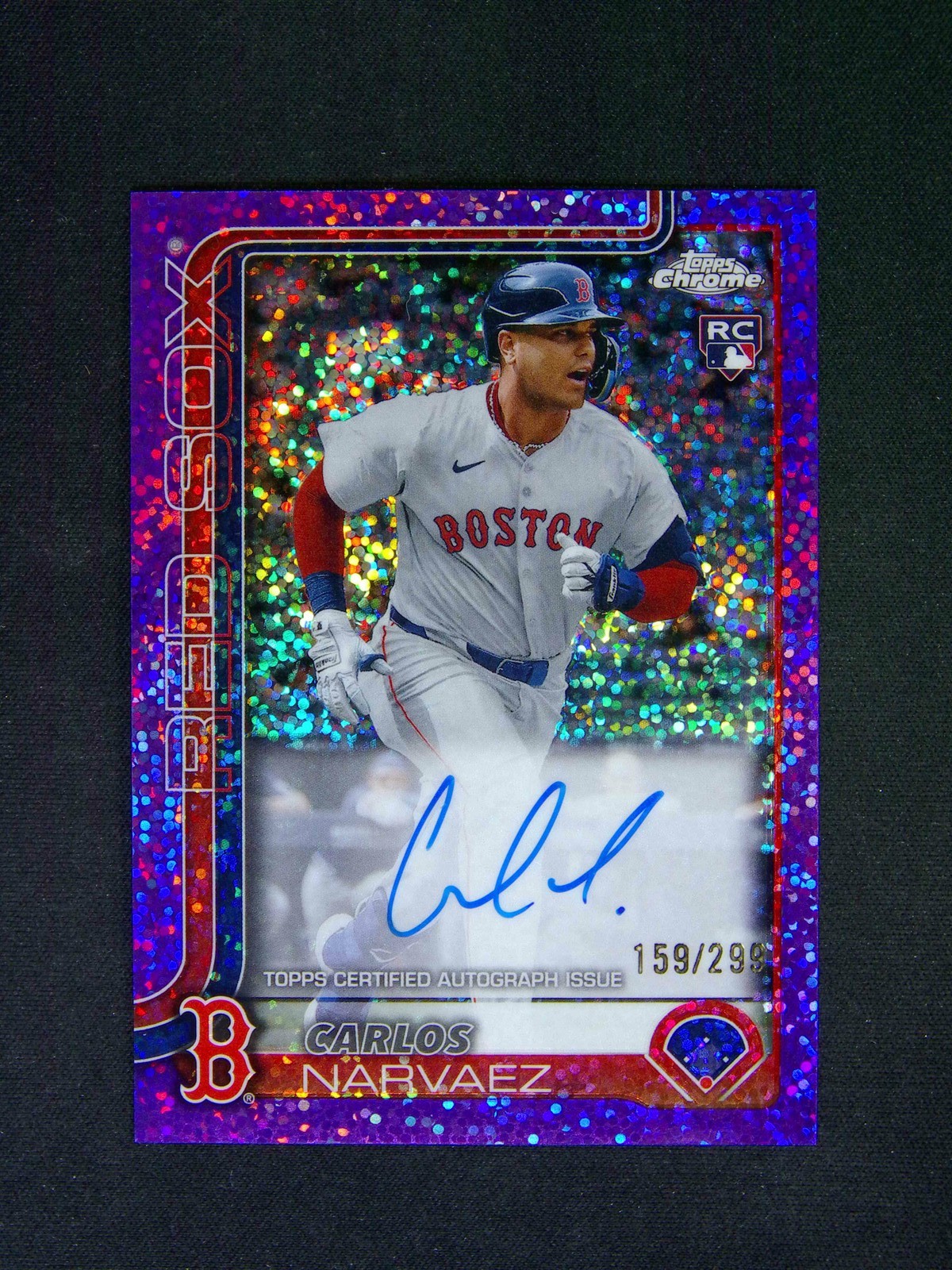 2025 Topps Chrome Carlos Narvaez RC Rookie Auto Purple Speckle /299