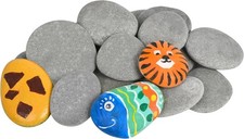 15 Pcs Rocks for Painting, River Rocks to Paint, 2"-3" Flat Painting Rocks,