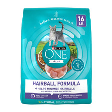 Purina ONE Plus, Hairball Formula Dry Cat Food, Chicken, 16 lb Bag 2.50 per pound