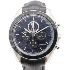 Orologio Omega Speedmaster fasi lunari carica manuale quadrante nero acciaio inox