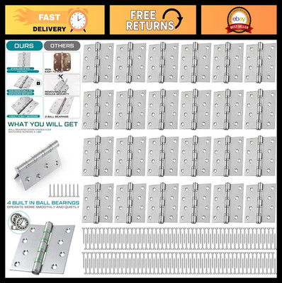 24 Pcs Heavy Duty 4'' Stainless Steel Ball Bearing Door Hinges - Square Corners