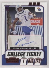 2021 Contenders Draft Picks College Game Ticket Red Pooka Williams Jr Auto k0s