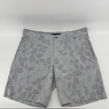 Travis Mathew Golf Shorts Mens Size 36 Gray Floral Hawaiian Chino Stretch