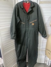 Wrangler 60s 70s Sz 42-44 LRG Big Ben Coverall Green Quilted Full Body Work Suit